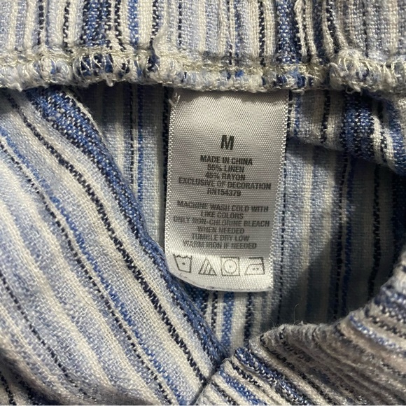 Aeropostale Blue White Striped Tassel Linen Blend Shorts - Picture 5 of 5